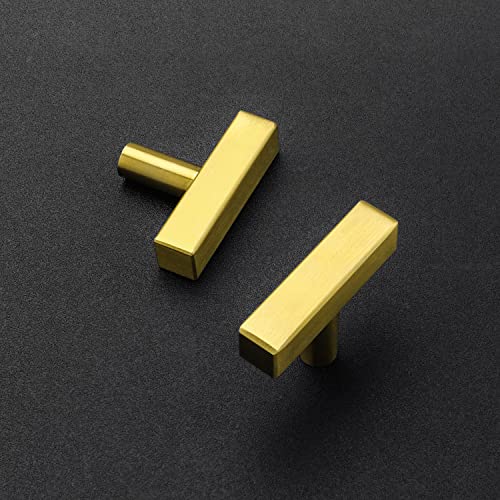 1 Pack Gold T Bar Square Cabinet Knobs 2in Cabinet Pulls Kitchen Hardware - color: Gold, size: 1 Pack, style: Square