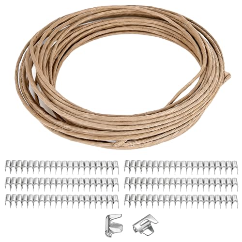 60 FT Upholstery Stay Wire Sofa Spring Repair Kit with 120 Clips