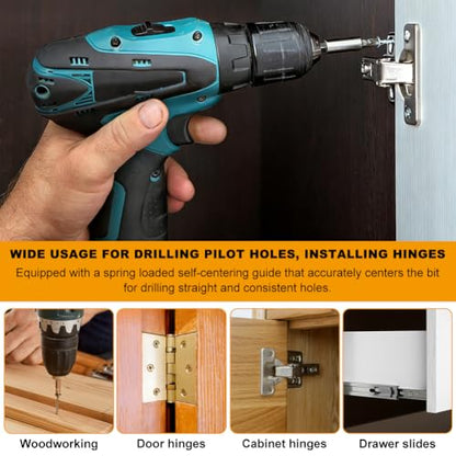 3-Piece Self Centering Drill Bit Set, Ultra-Hard Steel VIX Bit with Hex Key
