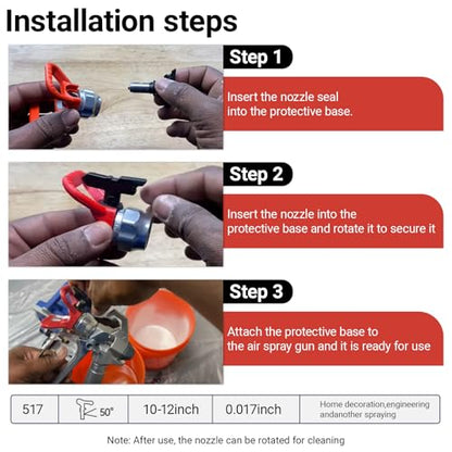 Airless Spray Tip/seat for Standard Airless Paint Spray, RED - color: RED