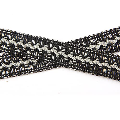 BEL AVENIR Braid Trim 0.78 inch 6.8 Yards Black Gimp Fabric Trim - color: Black