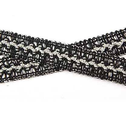 BEL AVENIR Braid Trim 0.78 inch 6.8 Yards Black Gimp Fabric Trim - color: Black