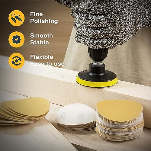 S SATC 50PCS 3 Inch Hook and Loop Sanding Disc 320 Grit Sanding Discs for Orbital Sander Aluminum Oxide Sandpaper for Woodworking Automotive Metal - style: 320Grit 50 pack