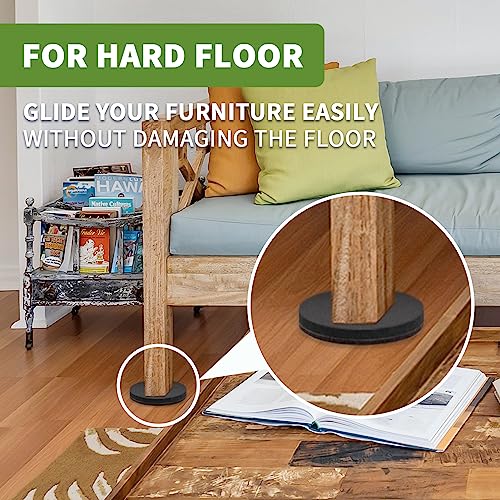 Felt Furniture Sliders for Hardwood Floors 8 PCS, 4 3/4" Brown - size: 8 PCS 4 3/4" Brown