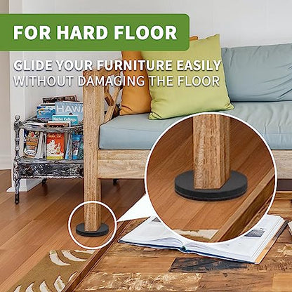 Felt Furniture Sliders for Hardwood Floors 8 PCS, 4 3/4" Brown - size: 8 PCS 4 3/4" Brown