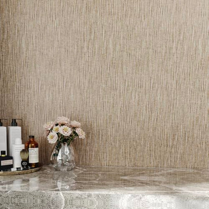 Decotalk Khaki Grasscloth Peel and Stick Wallpaper Textured 15.7x200 Inch - size: 15.7" x 200"