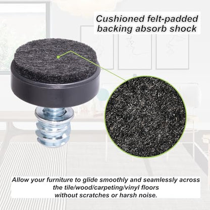 NEWBYTEK 24 Pack 1/4"-20 Leveling Feet with Separate Adhesive Felt Pads - size: 1/4"-20 thread, 24pcs