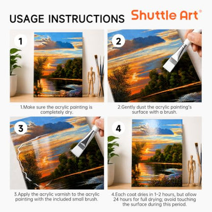 Shuttle Art Gloss Varnish for Acrylic Painting,16.9oz, Clear Acrylic Sealer - style: 16.9oz gloss varnish