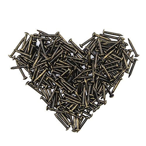 Yasorn 500pcs Mini Antique Bronze Decorative Wood Nails, 10mm Flat Head Craft Tacks for DIY Boxes, Furniture, Frames & Home Decor Projects