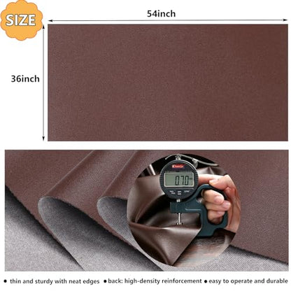 Faux Leather Fabric for Upholstery: Soft Smooth 54"x36" Leather - color: Dark Brown, size: 1 Yard（54"x36")