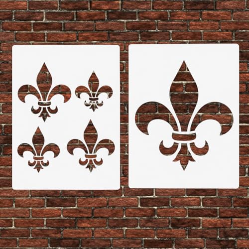 Fleur de Lis Stencil – Reusable Painting Template for Walls, Furniture, DIY Crafts, Canvas, Wood, Home Decor