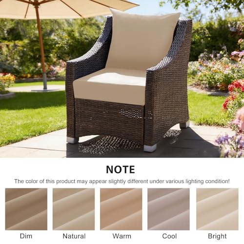Outdoor Deep Seat Cushion Set, 24x24 Inch, Beige, Set of 1 - color: Beige