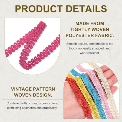 MECCANIXITY Gimp Braid Trim 1/2" x 14 Yards Polyester, Rose Red - color: Rose Red