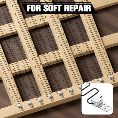 10 PCS Couch Spring Clips, Upholstery Clips for Furniture Spring Clip Ek Clip 15.7"x8.6" Sofa Chair Zig zag Furniture Springs Repair for Chair Couch Sofa Replacement Parts, 40 Screws