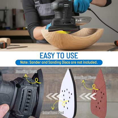 5 Pack 12 Hole Mouse Sander Interface Pad Compatible with Black Decker