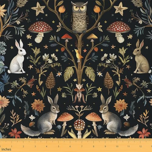 Feelyou Wild Botanical Chairs Fabric by The Yard 10 Yard Kids Soft - color: Brown Grey Black, size: 10 Yards