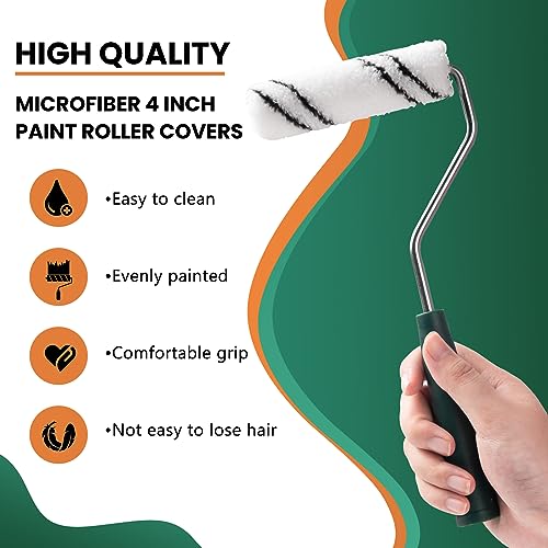 4 Inch Microfiber Paint Roller Covers 24 Pack - color: 4 inch paint roller 24 pack