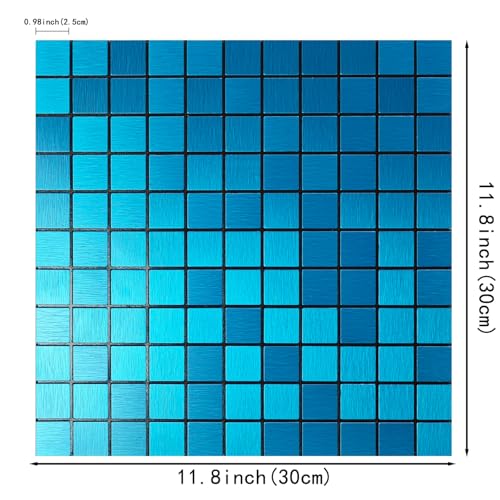 10pcs Waterproof Mosaic Wall Stickers, Blue - color: Blue