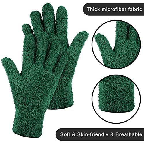 Patelai 3 Pairs Microfiber Dusting Gloves for Plants Leaf, Small - color: Brown, Dark Green, Dark Red, size: Small