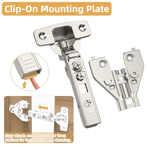 Furniware 10 Pack Full Overlay Soft Close Cabinet Hinges,45~110° Open Angle
