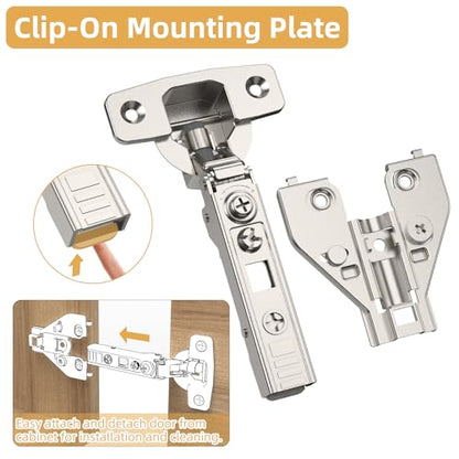 Furniware 10 Pack Full Overlay Soft Close Cabinet Hinges,45~110° Open Angle