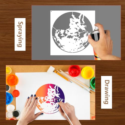 Large Star Stencils for Painting on Wood Wall Reusable Templates for Crafts - style: Fantastical starry sky