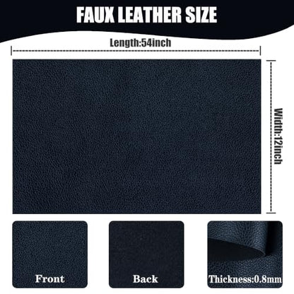 Marine Vinyl Faux Leather,12"X54" Boat Auto Upholstery DIY Projects (Black, 12"X54") - color: Black, size: 12"X54"