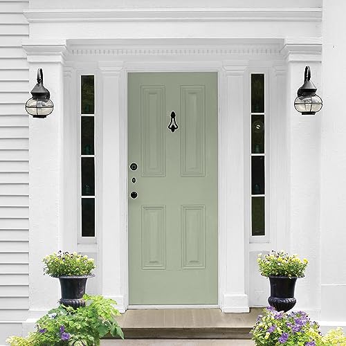 Glidden Total Exterior Paint & Primer All-in-One, Gargoyle/Green, Semi-Gloss, 1 Gallon - color: Gargoyle, size: 128 Fl Oz (Pack of 1)