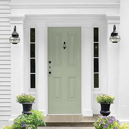 Glidden Total Exterior Paint & Primer All-in-One, Gargoyle/Green, Semi-Gloss, 1 Gallon - color: Gargoyle, size: 128 Fl Oz (Pack of 1)