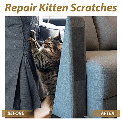 6 Pieces Upholstery Patch Sofa Couch Carpet Scratches Velvet Patch Repair Self Adhesive Flannel Fabric Furniture Car Seats Jeans Hand Bag Jackets, 11.81 x 7.87 Inch(Gray)