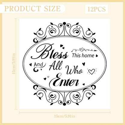12 Pcs Stickers Rub-On Transfers for Furniture & Crafts, 6 x 6 Inch - style: Vintage