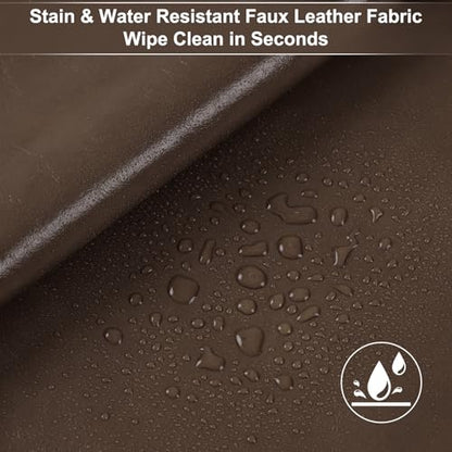 54" Marine Vinyl Upholstery Faux Leather Fabric by The Yard Waterproof - color: Coffee, size: Pre-cut 5 Yards 54"x180"