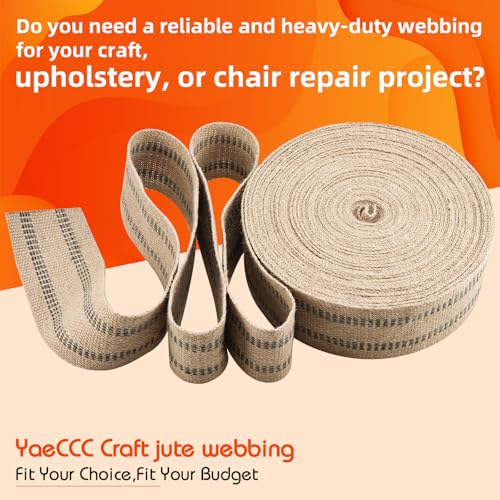 Upholstery Webbing for Chair, 3.5" Jute Webbing,33Yd Upholstery Strap