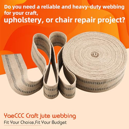 Upholstery Webbing for Chair, 3.5" Jute Webbing,33Yd Upholstery Strap