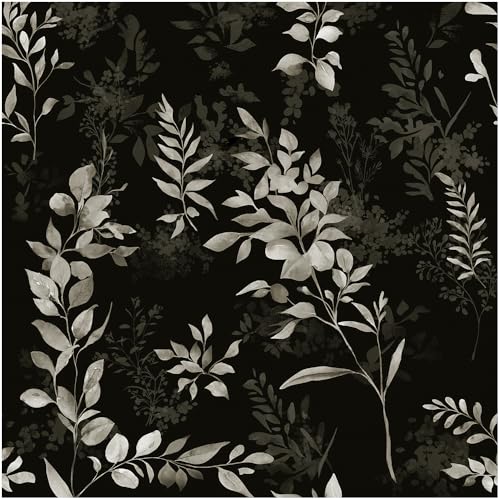 Floralplus Wallpaper Peel and Stick Dark Leaf Removable Wallpaper