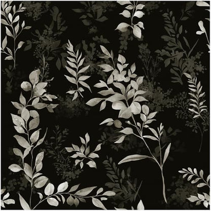 Floralplus Wallpaper Peel and Stick Dark Leaf Removable Wallpaper