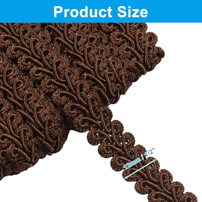 Coffee Brown Gimp Braid Trim, 1/2 Inch Width - color: Coffee Brown