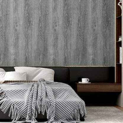 Gray Wood Grain Contact Paper Peel and Stick Rustic Wallpaper Counter Top - color: Grey Walnut