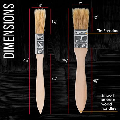 US Art Supply 20 Pack of Assorted Size Paint and Chip Paint Brushes