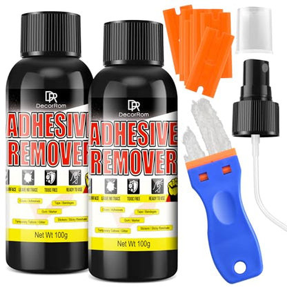 Adhesive Remover, 7oz Enhanced Version Sticker Remover Spray Glue Remover with Plastic Scraper, Adhesive Remover for Cars, Windows, Glass, Plastic -Rapidly Remover Glue, Tape, Labels, Marker, Wax