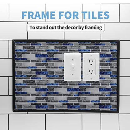 Art3d 10 ft Peel and Stick Flexible Molding Trim for Wall Tile Edge, Black - color: Black, size: 10 feet