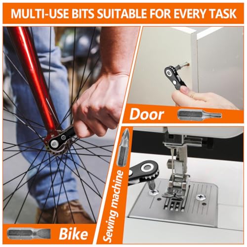 Right Angle Screwdriver, Mini Ratcheting 90 Degree Offset Screwdriver Low Profile Pocket Screwdriver Set, Gadgets EDC Gear Tools TS/JLBS-01