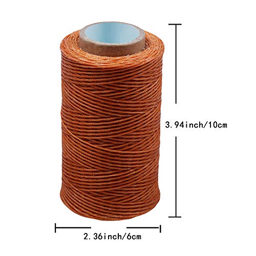 284Yards Leather Sewing Waxed Thread, 0.8mm Waxed Thread for Bookbinding - color: Light Khaki