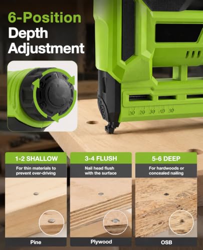 TaskStar 18-Gauge Cordless Brad Nailer: 20V 2-in-1 Electric Nail Gun with 2 Batteries, 1000pcs Nails & Staples, Adjustable Depth Staple Gun for Wood, Drywall, Upholstery & DIY Projects