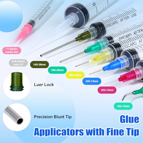 Glue Syringe Needle Tip Squeeze Bottles (1mL-50mL) and 14G-25G Blunt Tip - size: 1ml-3ml-5ml-10ml-30ml-50ml