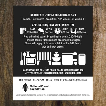WALRUS OIL - Cutting Board Oil and Wood Butcher Block Oil, 16 oz Jug, Food-Safe