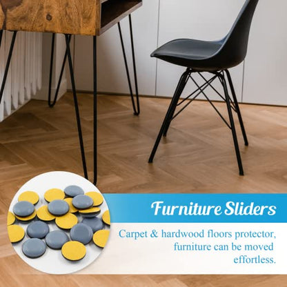 24pcs 3/4" (19mm) Self-Adhesive Furniture Sliders - size: 3/4 inch (19mm)