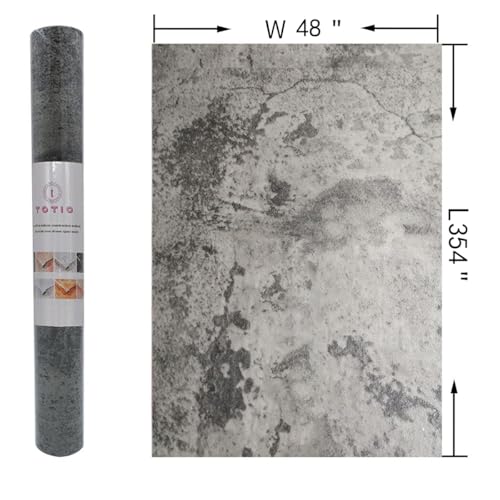 48x354inch Extra Wide Grey Concrete Peel Stick Wallpaper 3D Cement Look Contact Paper Matte Thicken Adhesive Waterproof Vinyl Wall Sticker for Apartment Office Retro Industrial Style Earthy Grey - color: Earthy Gray, size: 48" x 354"