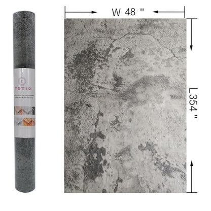 48x354inch Extra Wide Grey Concrete Peel Stick Wallpaper 3D Cement Look Contact Paper Matte Thicken Adhesive Waterproof Vinyl Wall Sticker for Apartment Office Retro Industrial Style Earthy Grey - color: Earthy Gray, size: 48" x 354"