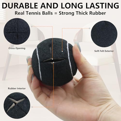 Precut Tennis Balls for Walker and Furniture Legs,30 Pack - color: Black, size: 30 Pack
